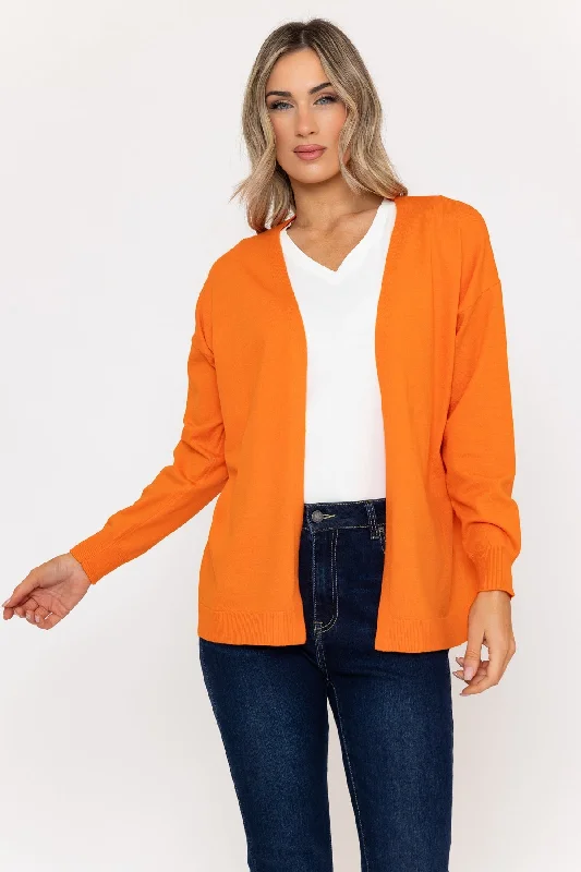 Great Deals Long Line Cardigan in Orange