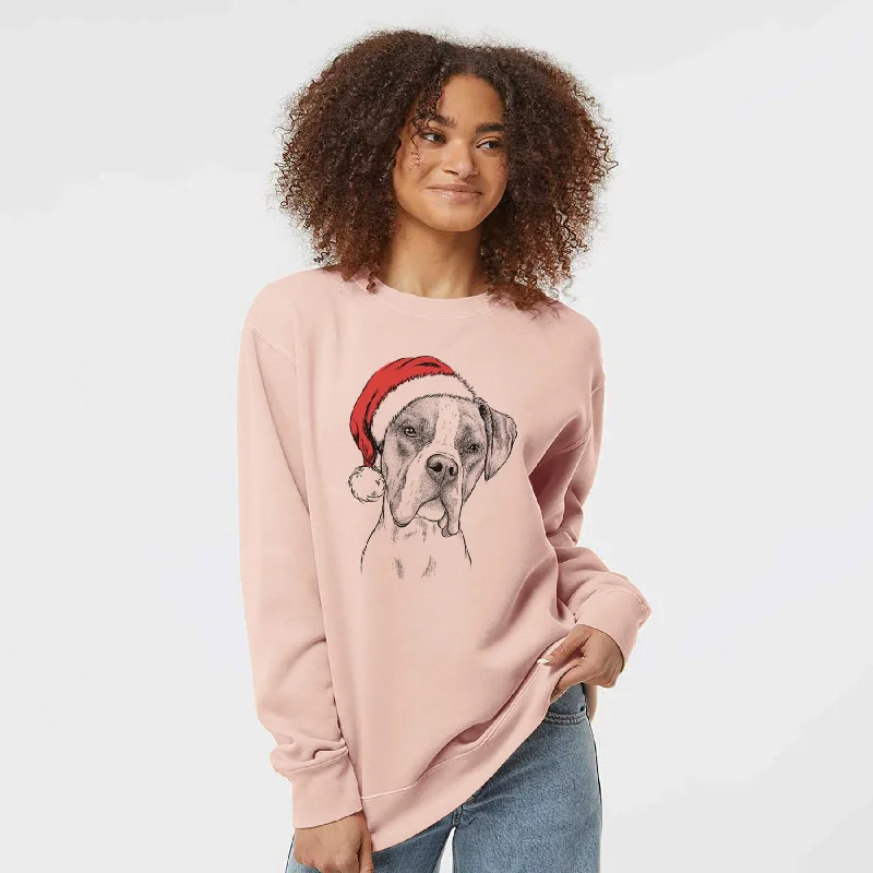 Closeout trendy fitness sweatshirtSanta Winston the Boxer - Unisex Pigment Dyed Crew Sweatshirt