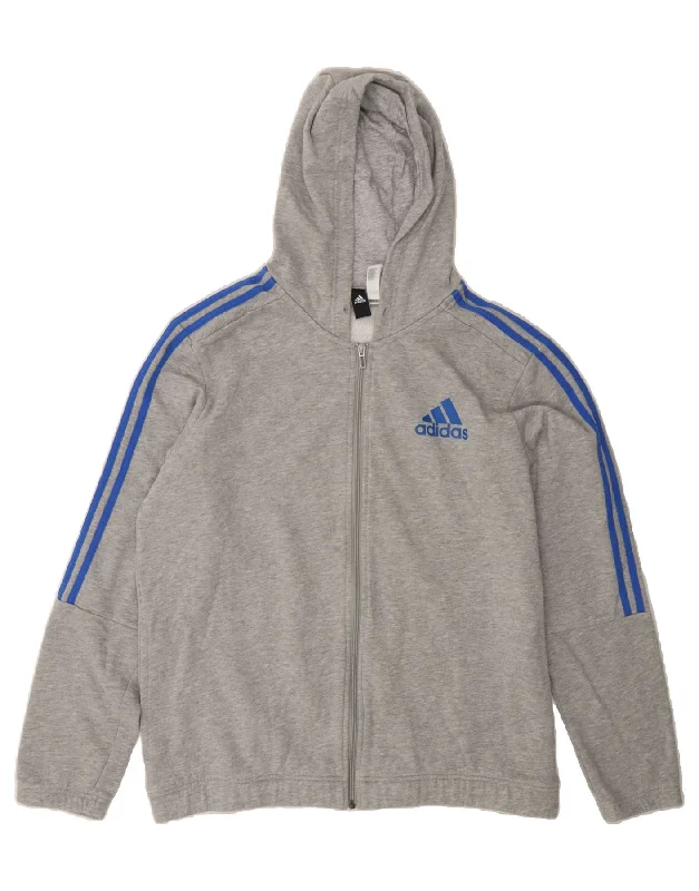 Price Buster ADIDAS Mens Zip Hoodie Sweater UK 46/48 XL Grey Cotton