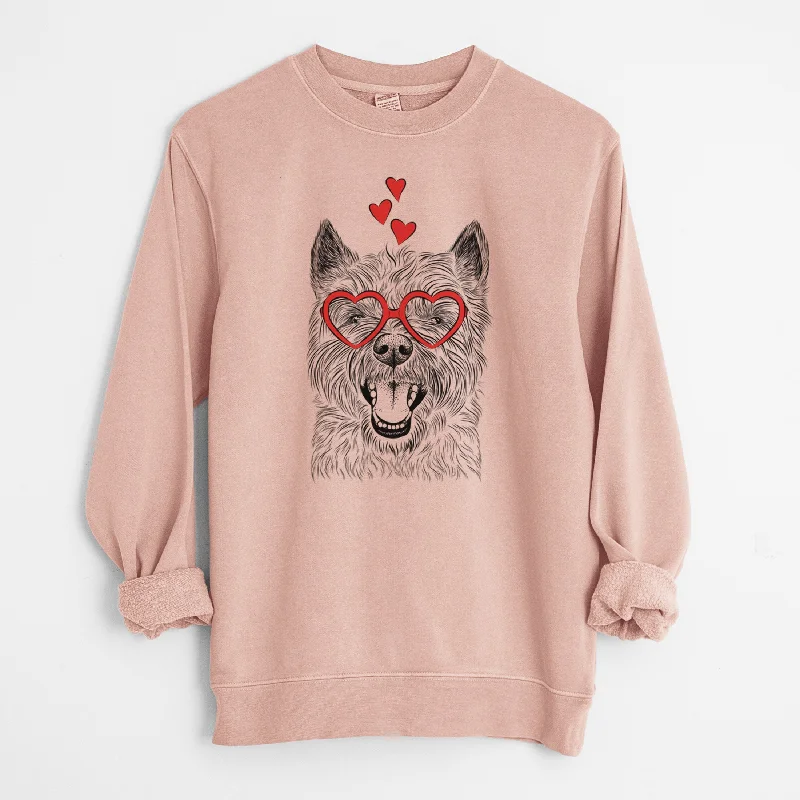 Great Deals Valentine Jeff the Cairn Terrier - Unisex Pigment Dyed Crew Sweatshirt
