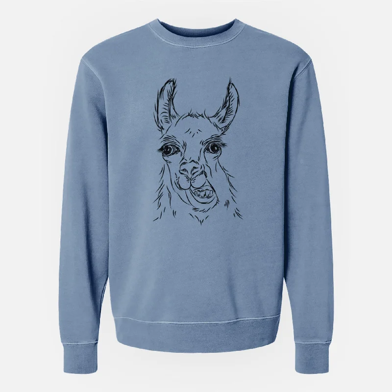 Extra Savings Bare Larry the Llama - Unisex Pigment Dyed Crew Sweatshirt