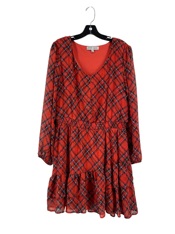 knit dressDress Casual Short By Absolutely Famous In Plaid Pattern, Size: Xl