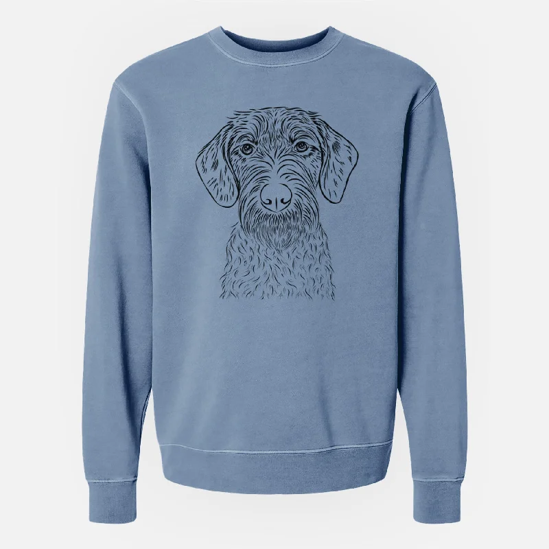Stock Up and Save Bare Gus the German Wirehaired Pointer - Unisex Pigment Dyed Crew Sweatshirt