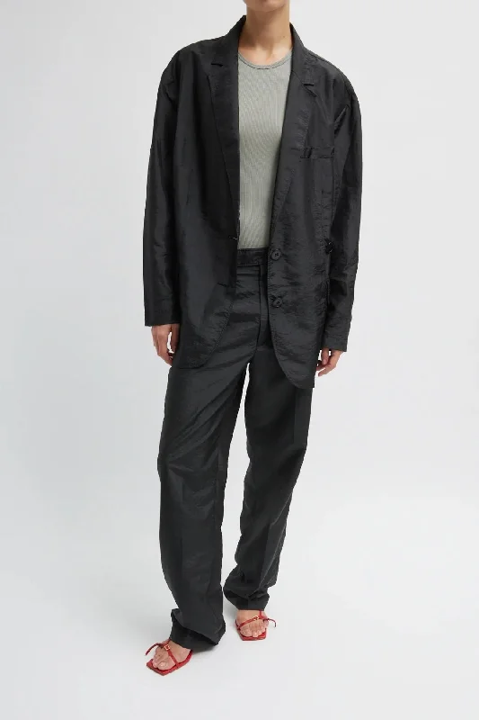 Closeout modern coatTibi Crispy Nylon Liam Blazer - Black