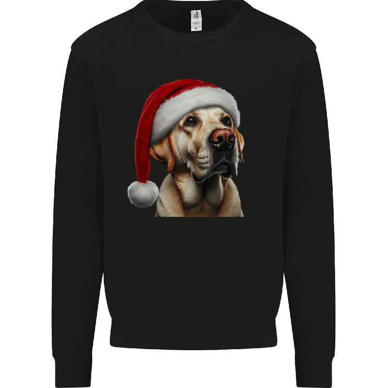 Grand Opening Sale Christmas Golden Labrador Xmas Hat Dog Mens Sweatshirt Jumper