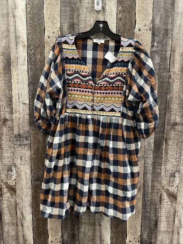 While Supplies Last bodycon dressDress Casual Short By Hayden La In Plaid Pattern, Size: L