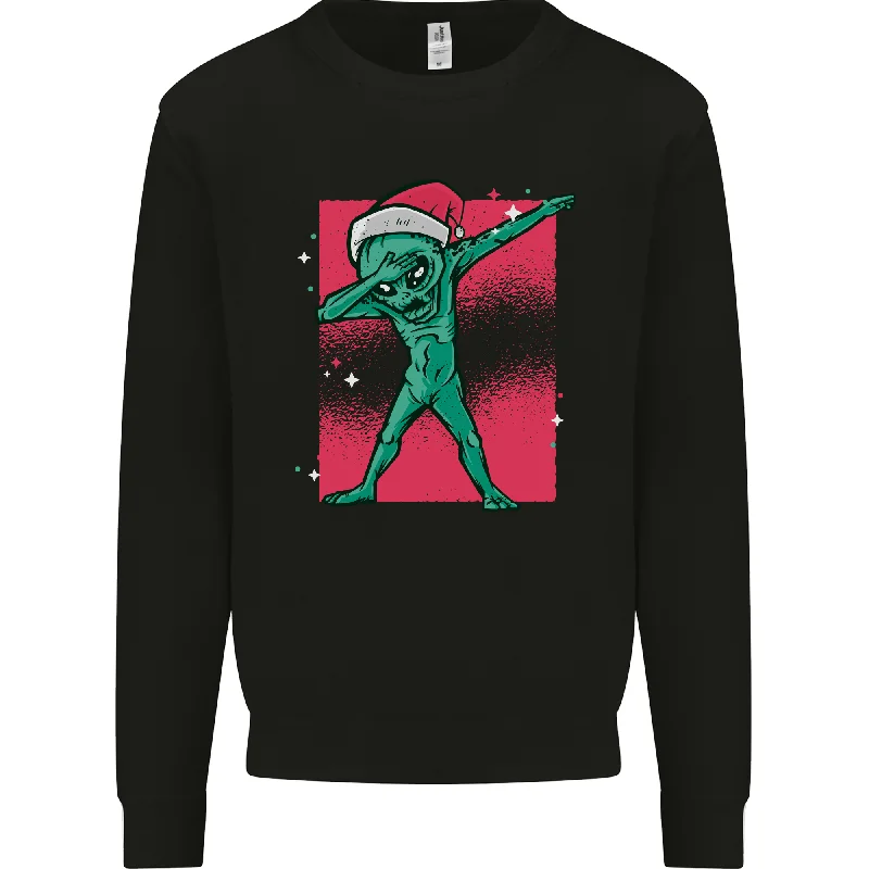 Stock Clearance Christmas Dabbing Alien Xmas UFO Mens Sweatshirt Jumper