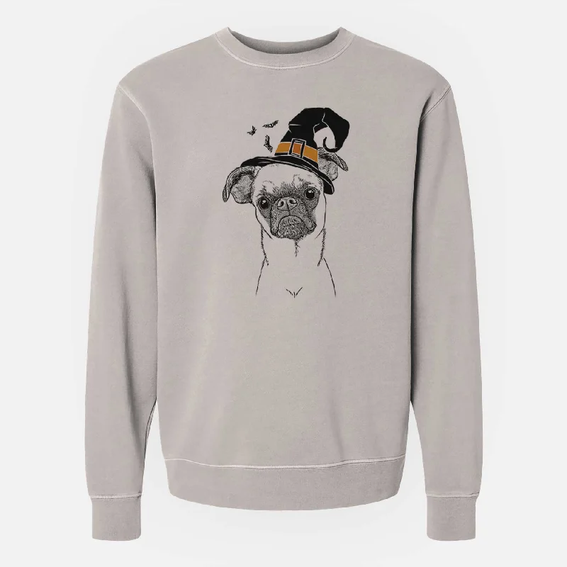 Deal Frenzy Witch Groot the Brussels Griffon - Unisex Pigment Dyed Crew Sweatshirt