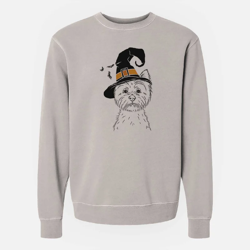 Deal Zone Witch Murphy the West Highland Terrier - Unisex Pigment Dyed Crew Sweatshirt