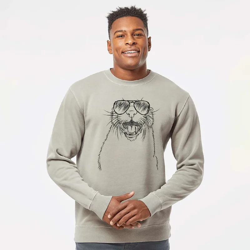 Unbeatable Prices Aviator Jasper the River Otter - Unisex Pigment Dyed Crew Sweatshirt