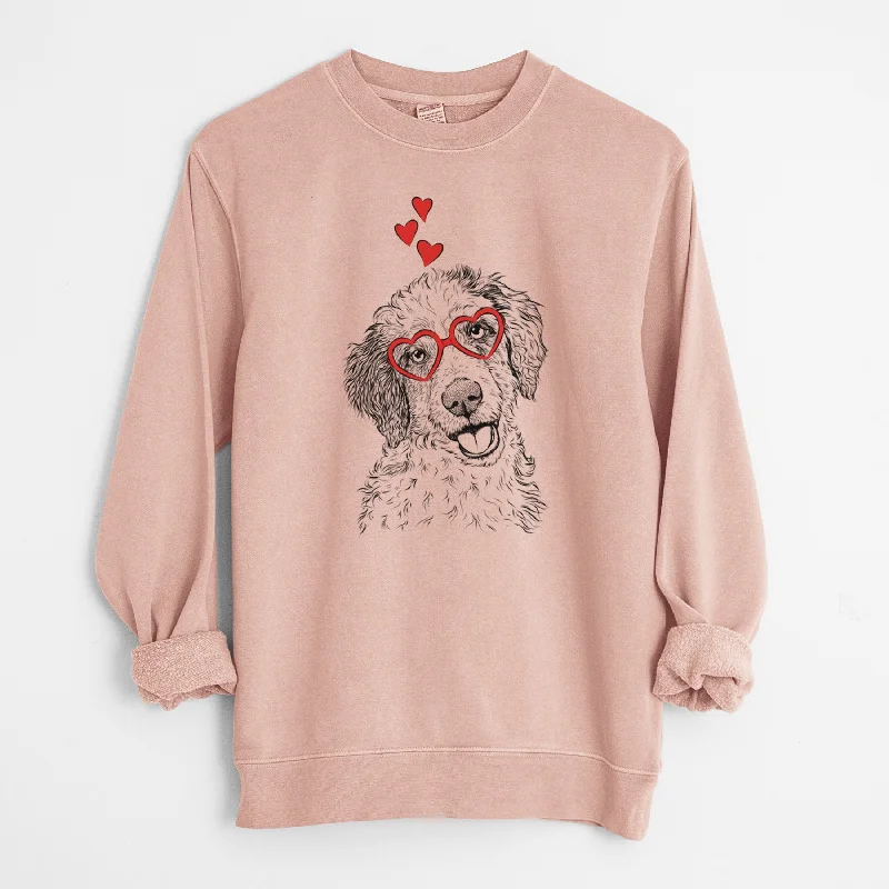 Great Deals Valentine Hoge the Aussiedoodle - Unisex Pigment Dyed Crew Sweatshirt