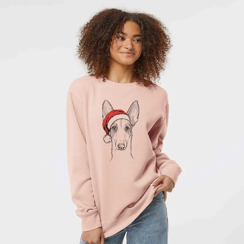 Exclusive Deal Santa Halo the Ibizan Sight Hound - Unisex Pigment Dyed Crew Sweatshirt