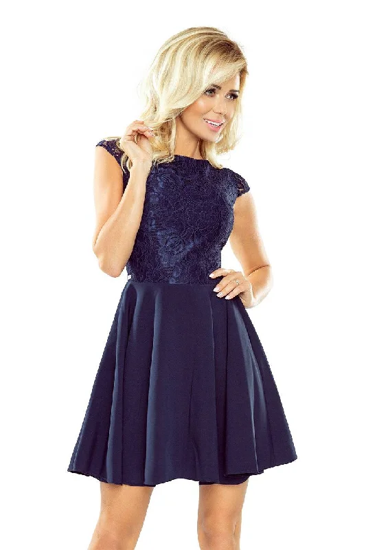 Friends and Family Sale casual shift dressNumoco Dress MARTA with lace - navy blue 157-1 Friends and Family Sale casual shift dressNumoco Dress MARTA with lace - navy blue 157-1