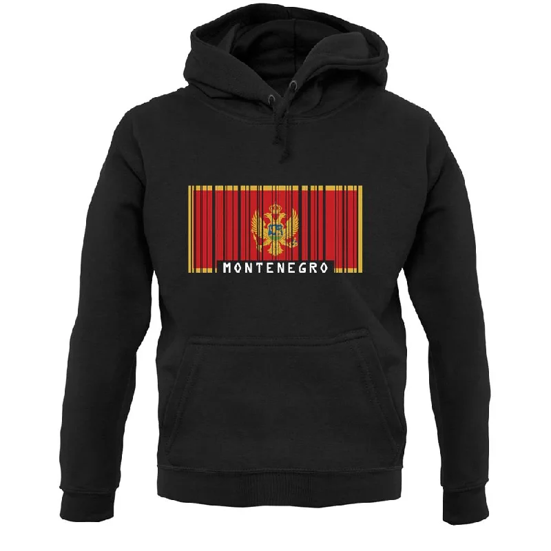 zip-up hoodieMontenegro Barcode Style Flag Unisex Hoodie