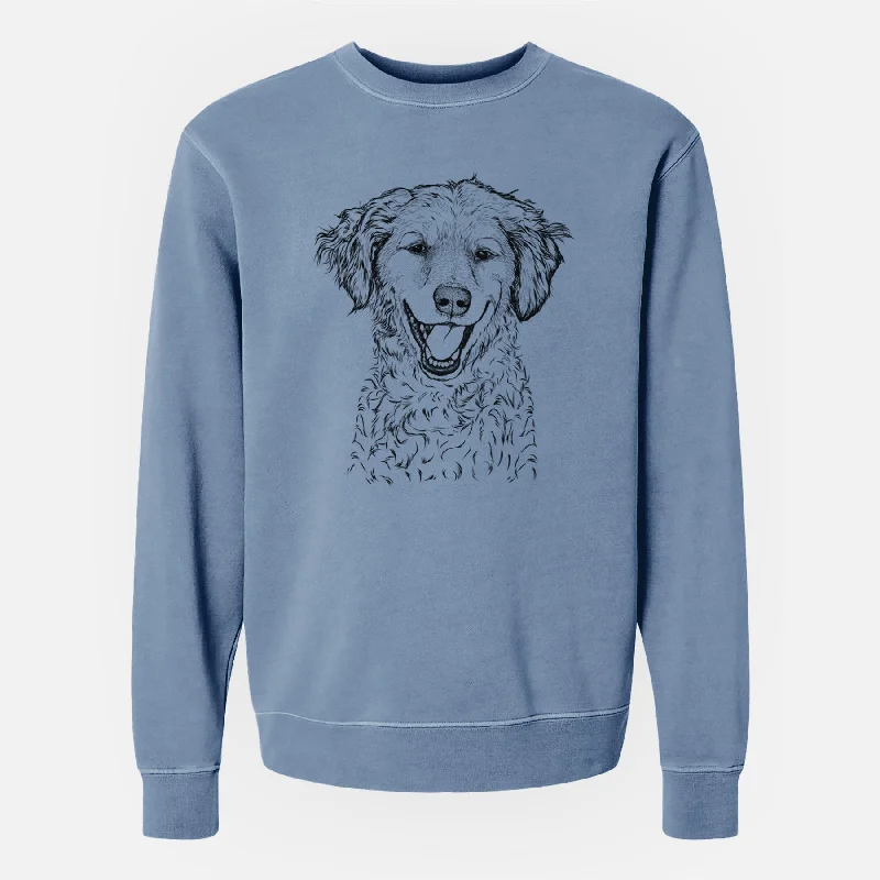 New Markdowns Bare Happy Otis the Miniature Goldendoodle - Unisex Pigment Dyed Crew Sweatshirt