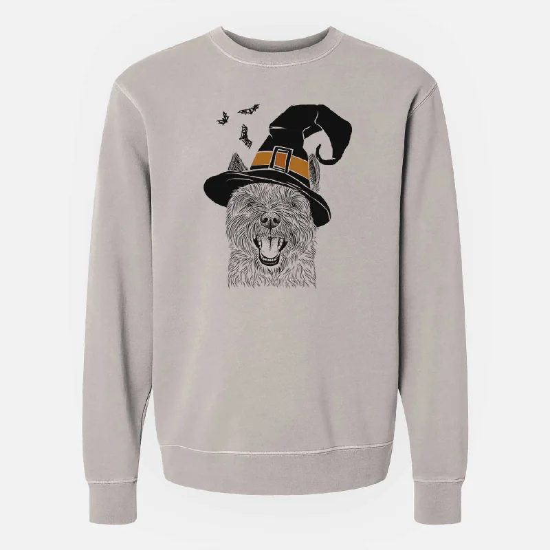 Hurry In Witch Jeff the Cairn Terrier - Unisex Pigment Dyed Crew Sweatshirt