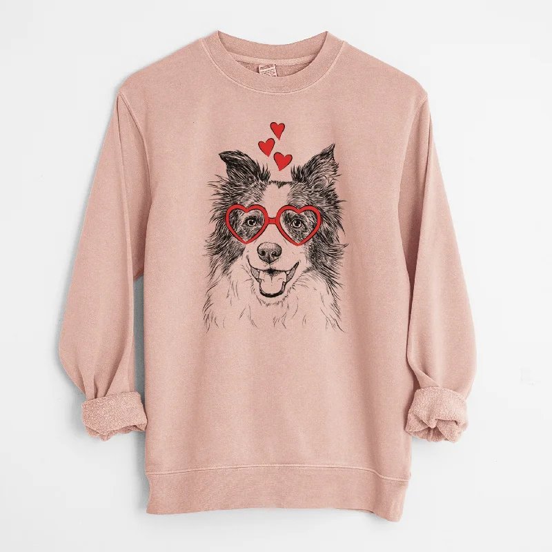 Quick Sale Valentine Kylee the Border Collie - Unisex Pigment Dyed Crew Sweatshirt