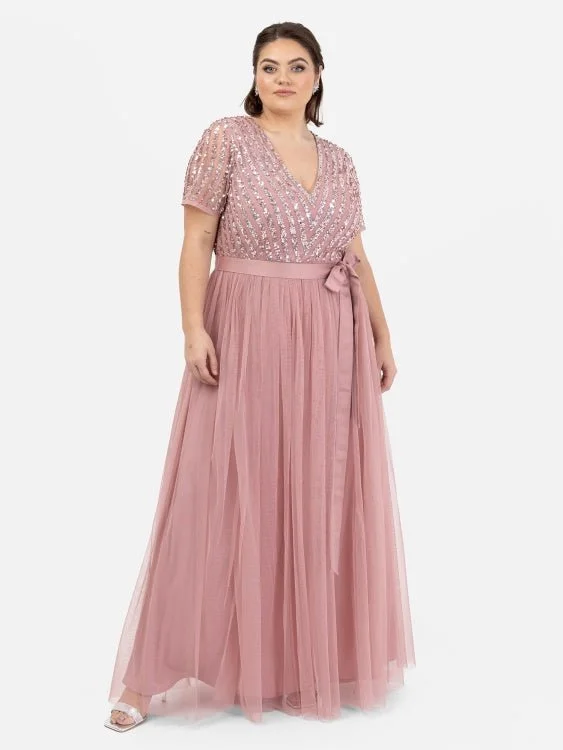 Unmissable Offer pleated maxi dressMaya Plus Size Dusty Pink Stripe Embellished Maxi Dress with Sash Belt Unmissable Offer pleated maxi dressMaya Plus Size Dusty Pink Stripe Embellished Maxi Dress with Sash Belt