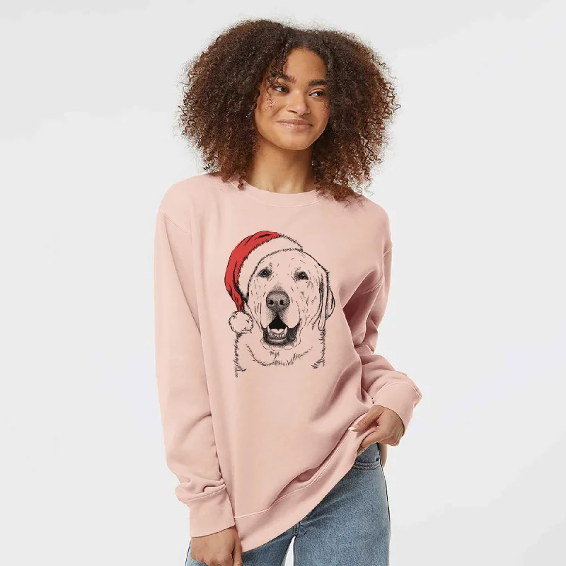Deal Frenzy workout style hoodieSanta Sparks the Labrador Retriever - Unisex Pigment Dyed Crew Sweatshirt