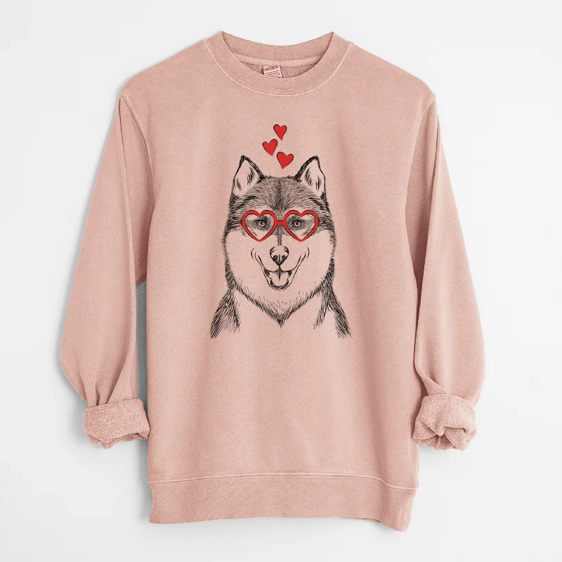 Today Only Valentine Koda the Siberian Husky - Unisex Pigment Dyed Crew Sweatshirt