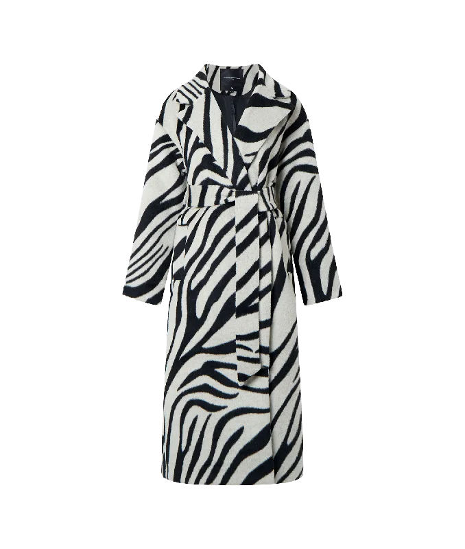 Special Discount soft coatGrace Zebra Belted Coat - Multi