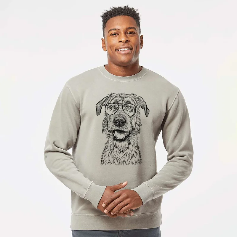 Deal Mania Aviator Griffin the Irish Wolfhound - Unisex Pigment Dyed Crew Sweatshirt
