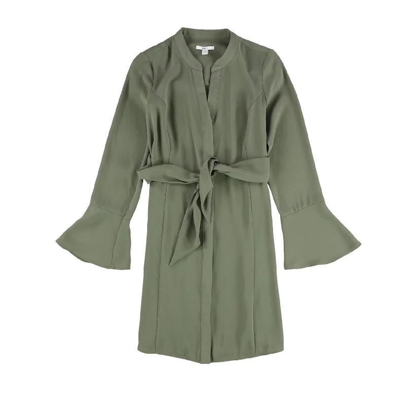 Discount Days off-the-shoulder dressbar III Womens Long-Sleeve Tie-Front Wrap Dress, Green, X-Small