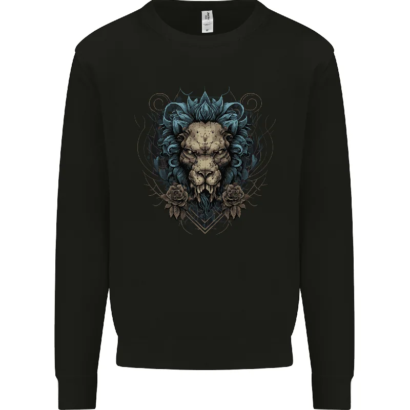 Instant Discount Devil Lion Skull Fantasy Demon Mens Sweatshirt Jumper