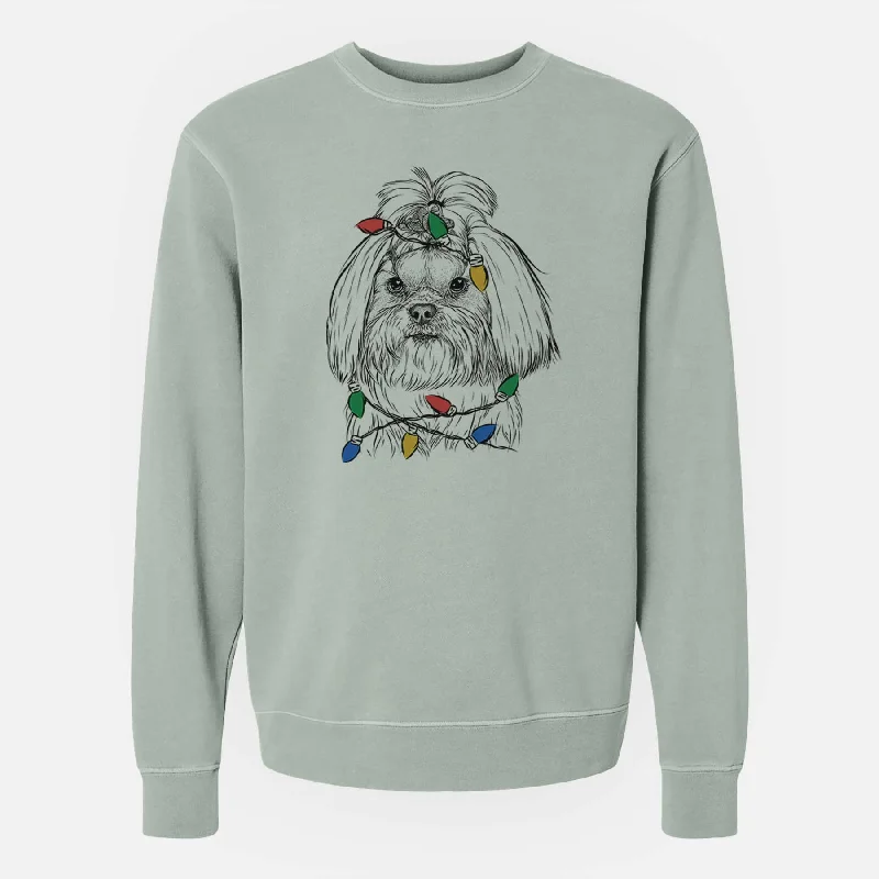Early Access Christmas Lights Olga the Shih Tzu - Unisex Pigment Dyed Crew Sweatshirt Early Access Christmas Lights Olga the Shih Tzu - Unisex Pigment Dyed Crew Sweatshirt
