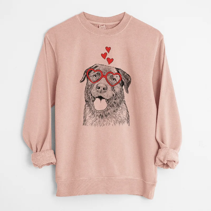 Overstock Valentine Gonzo the Chocolate Lab - Unisex Pigment Dyed Crew Sweatshirt