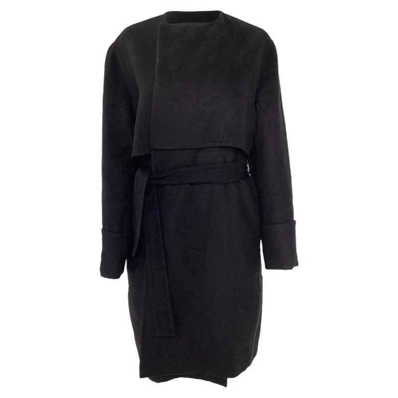 Hermès Double Coat with Belt in Black Cashmere