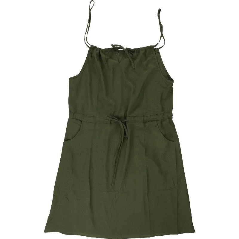 Weekend Deal puff sleeve dressTags Weekly Womens Solid Shirt Dress, Green, Large