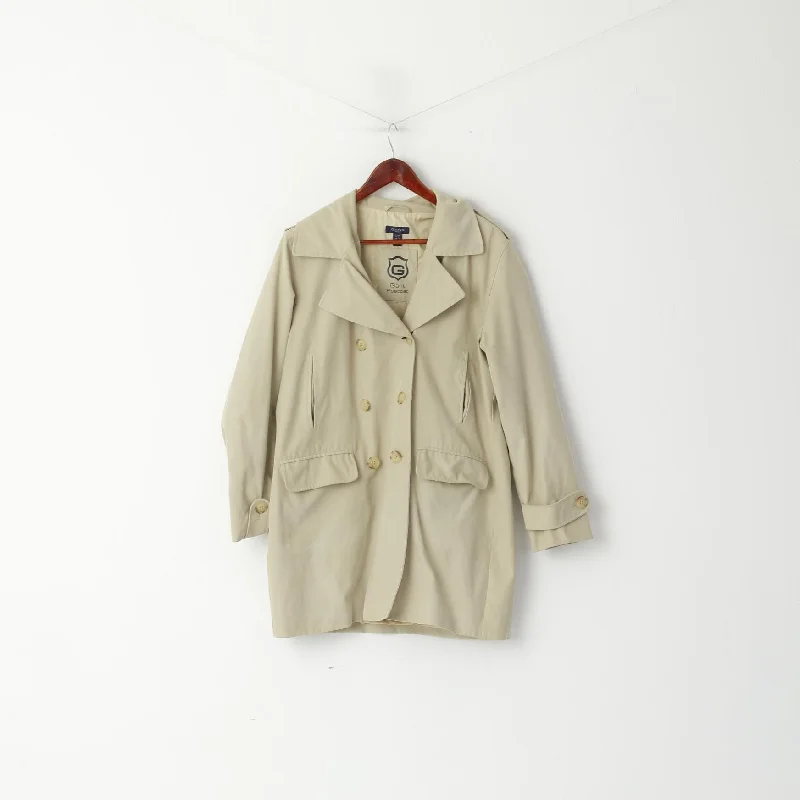Take Advantage high-quality coatGANT Women 16 42 L Peacoat Beige Classic Double Breasted Plain Jacket Top