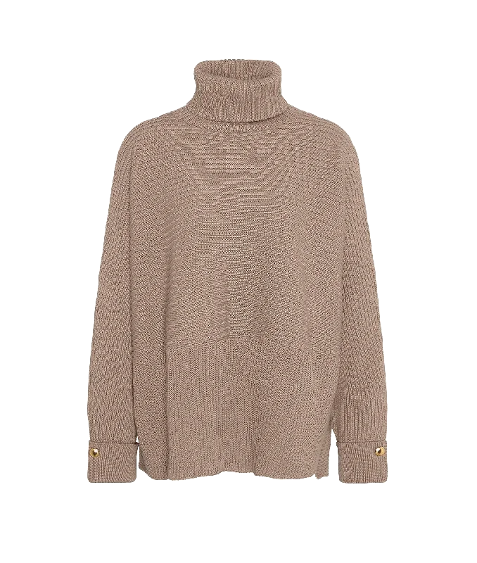 Super Sale comfortable winter coatRoberta Roll Neck Jumper - Beige
