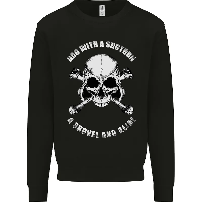 Limited Edition Dad With a Shovel Alibi Fathers Day Skull Mens Sweatshirt Jumper