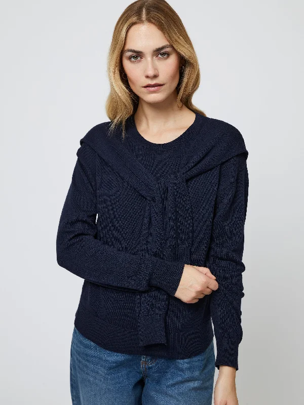 Early Access Cashmere Blend Tie Sweater