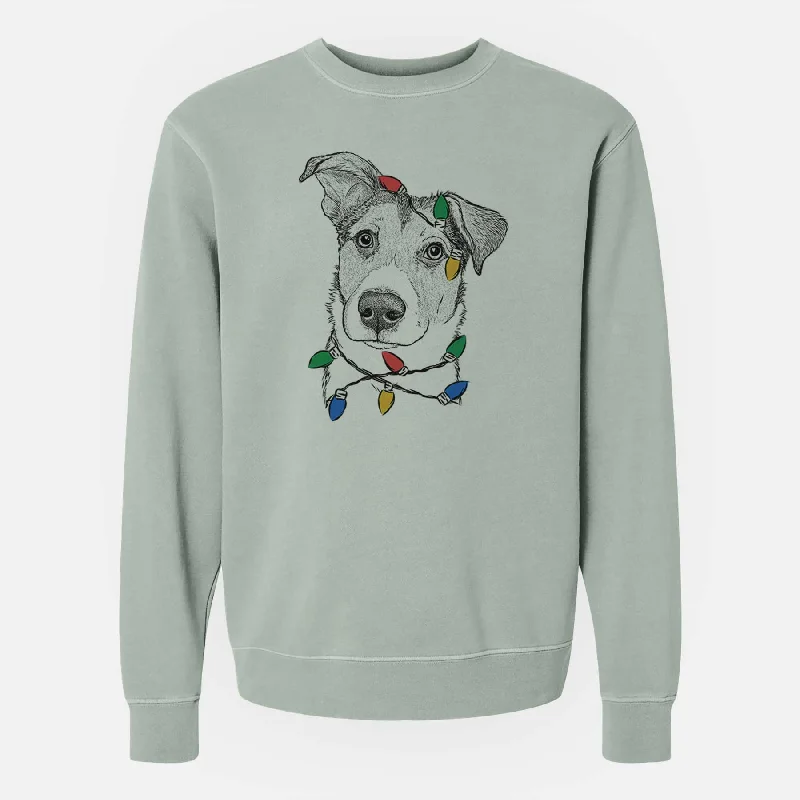 Bonus Savings Christmas Lights Leia the Mixed Breed - Unisex Pigment Dyed Crew Sweatshirt