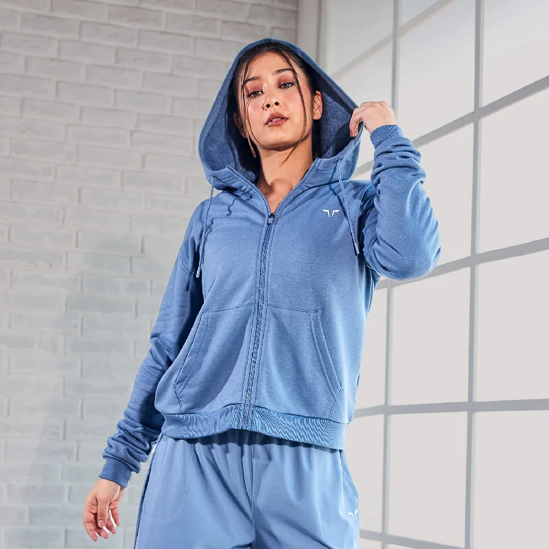 Clearance Items Essential Zip Up Hoodie - Coronet Blue