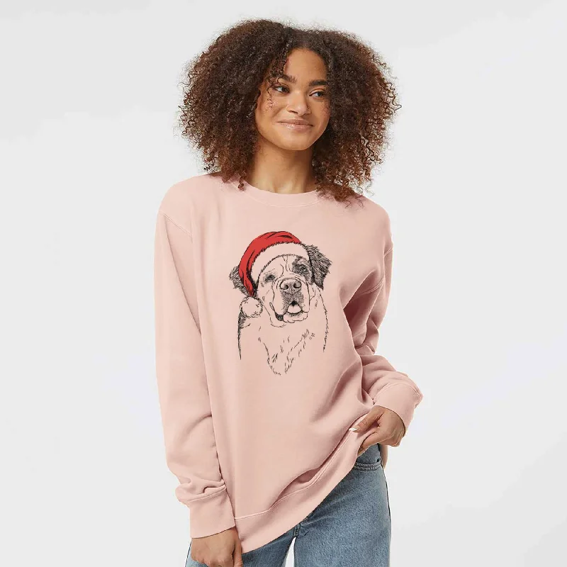 Bargain Prices Santa Hook the Saint Bernard - Unisex Pigment Dyed Crew Sweatshirt