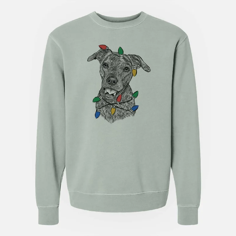 Special Promotion Christmas Lights Kirby the Mountain Cur Mix - Unisex Pigment Dyed Crew Sweatshirt