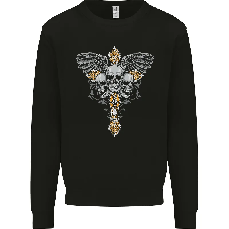 Loyalty Reward sporty casual hoodieAn Ornate Moth Skull Mens Sweatshirt Jumper
