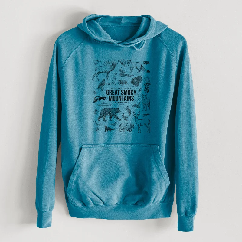 warm athletic hoodieWildlife of the Great Smoky Mountains National Park  - Mid-Weight Unisex Vintage 100% Cotton Hoodie