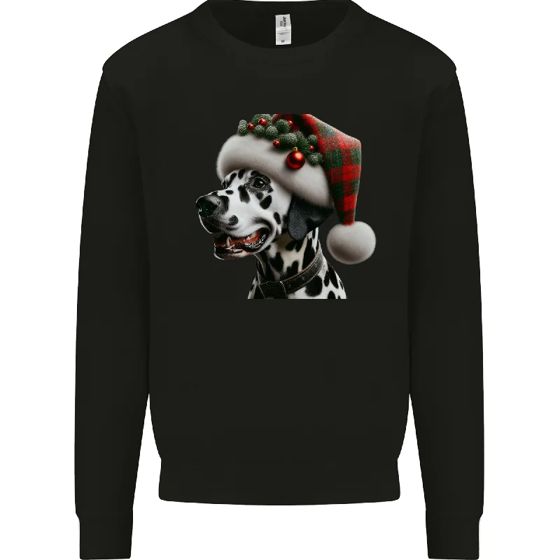 The Best Prices Christmas Dalmatian Dog Wearing a Xmas Hat Mens Sweatshirt Jumper