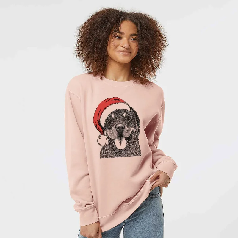Hot Deal Santa Hagan the Rottweiler - Unisex Pigment Dyed Crew Sweatshirt