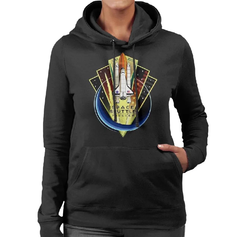 casual hoodie with logoNASA Shuttle Program Commemorative Emblem Women's Hooded Sweatshirt