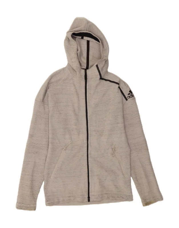 Low Prices ADIDAS Mens Zip Hoodie Sweater Medium Grey Flecked Polyester