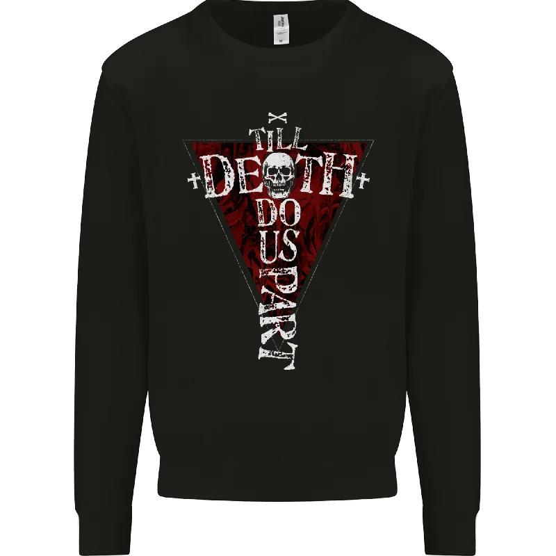 Price Break Death Do Us Part Gothic Skull Biker Cross Mens Sweatshirt Jumper