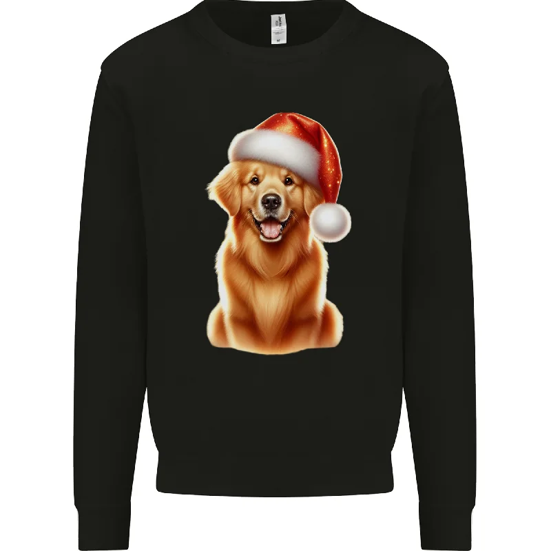 Customer Appreciation Sale Christmas Golden Retriever Dog Xmas Hat Mens Sweatshirt Jumper