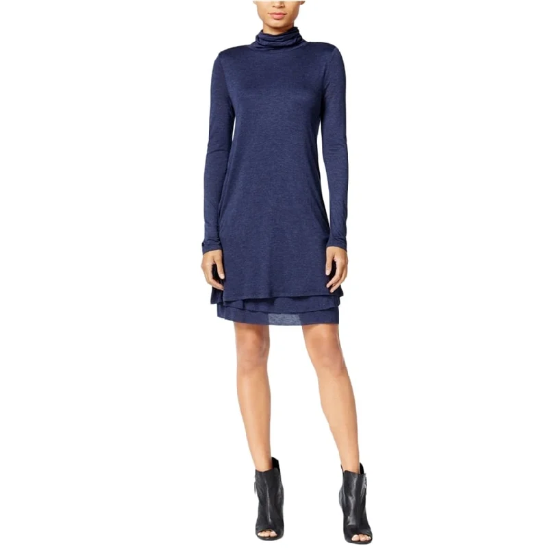Take Advantage comfy dressKensie Womens Tiered Turtleneck A-line Shirt Dress, Blue, X-Small Take Advantage comfy dressKensie Womens Tiered Turtleneck A-line Shirt Dress, Blue, X-Small