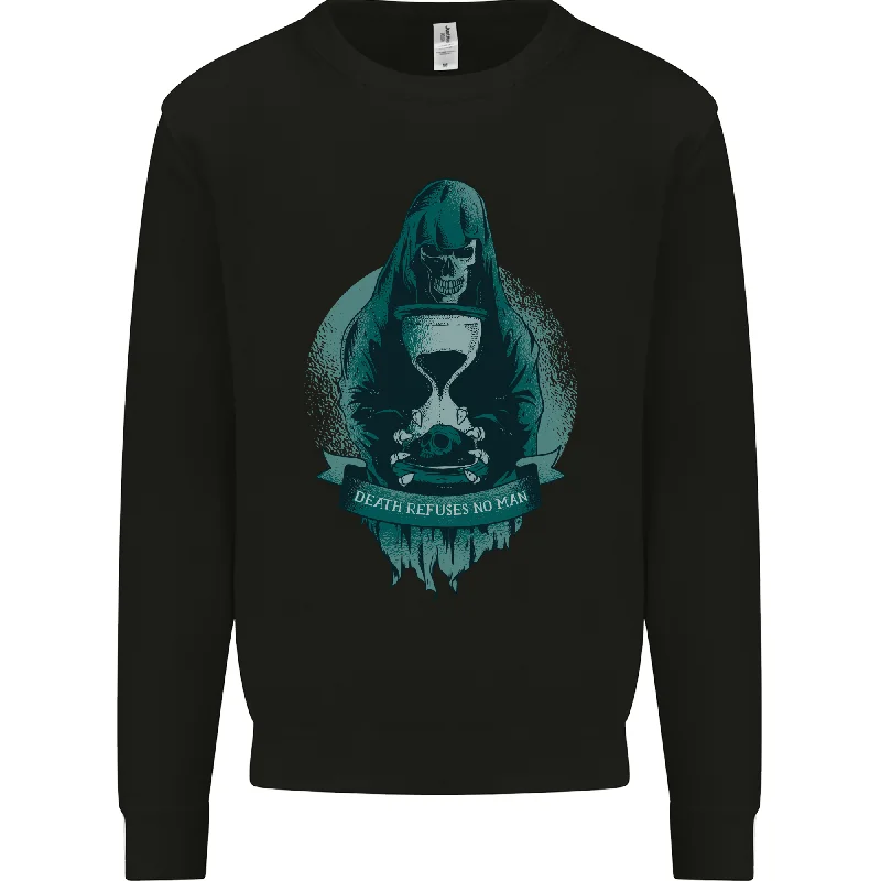 Final Markdown Death Refuses No Man Grim Reaper Skull Mens Sweatshirt Jumper